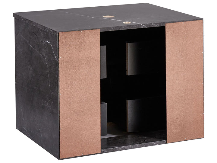 Wall Mounted Washbasin Cabinet 60 cm Black Marble Serra