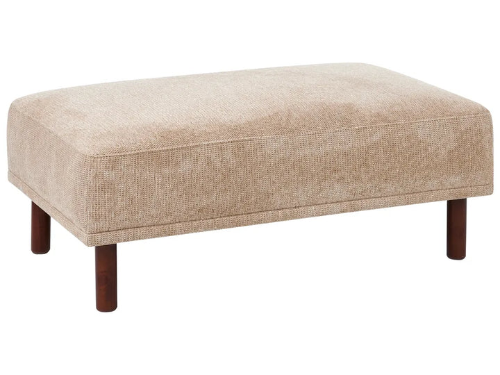 Corner Sofa 3 Seater Fabric Beige with Ottoman Left Hand Brekyn