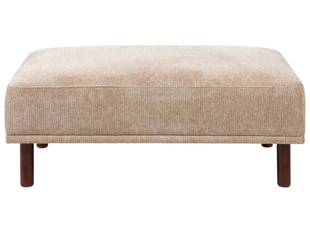 Corner Sofa 3 Seater Fabric Beige with Ottoman Left Hand Brekyn