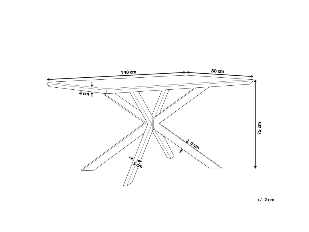 Spectra Dining Table 140 x 80 cm Light Wood with Black