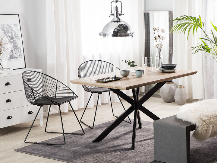 Spectra Dining Table 140 x 80 cm Light Wood with Black