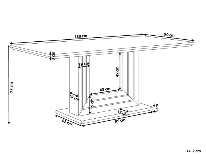 Kalona Dining Table 180 x 90 cm White