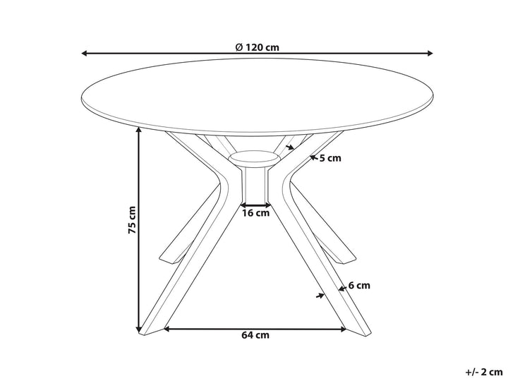 Tymis Round Dining Table ⌀ 120 cm Dark Wood