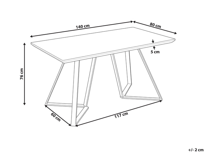 Upton Dining Table 140 x 80 cm Light Wood and Black