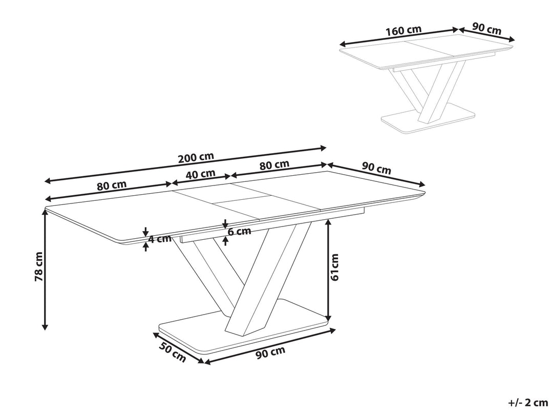 Saltum Extending Dining Table 160/200 x 90 cm White