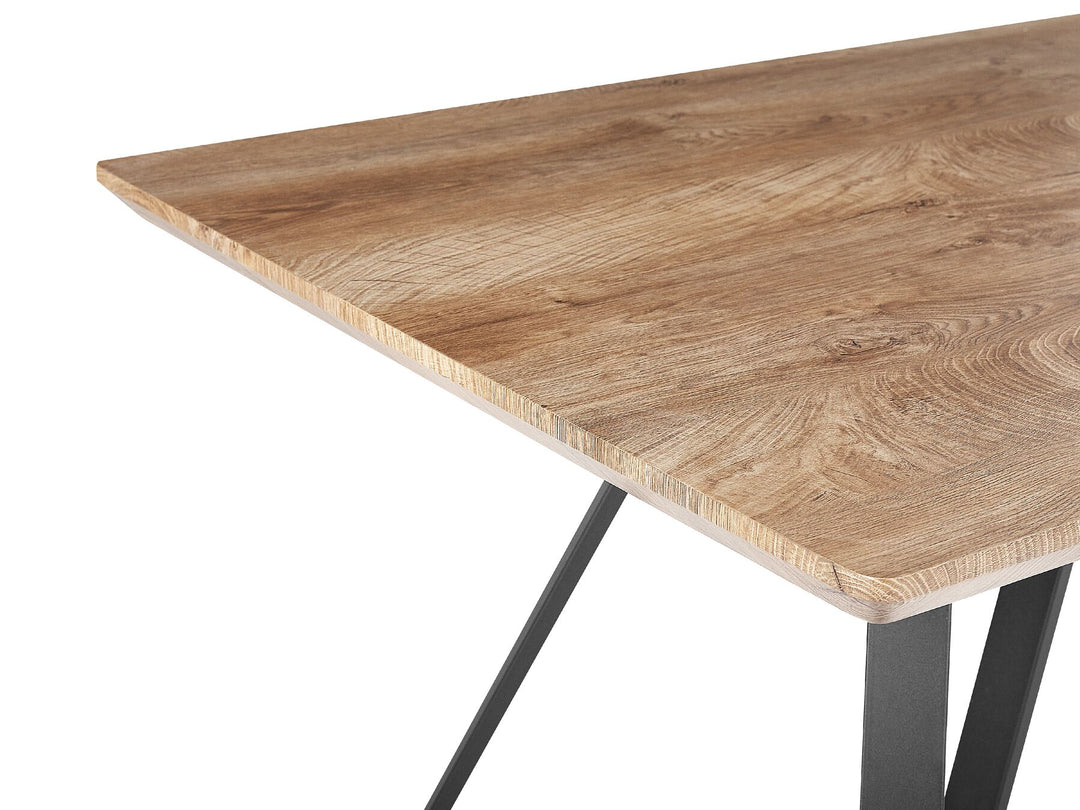 Upton Dining Table 140 x 80 cm Light Wood and Black