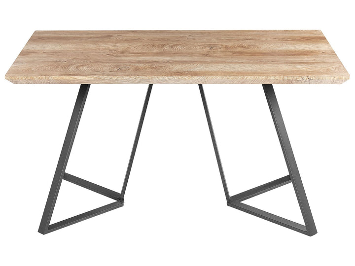 Upton Dining Table 140 x 80 cm Light Wood and Black