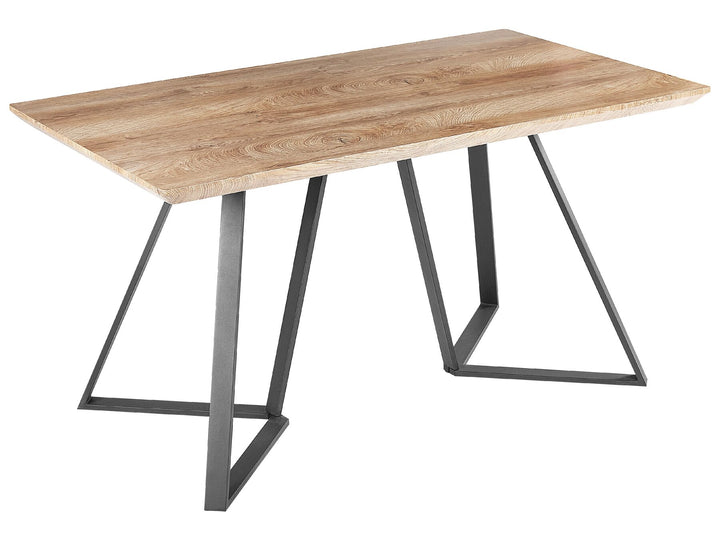 Upton Dining Table 140 x 80 cm Light Wood and Black