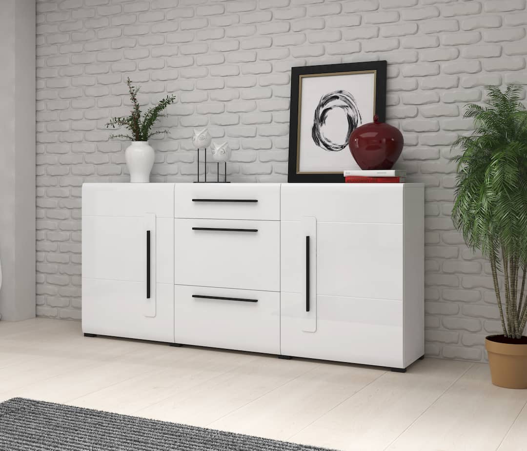 Sideboard Cabinet White Gloss Tulsa 26