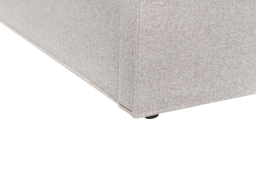 Fabric EU King Size Ottoman Bed Light Grey Moissac