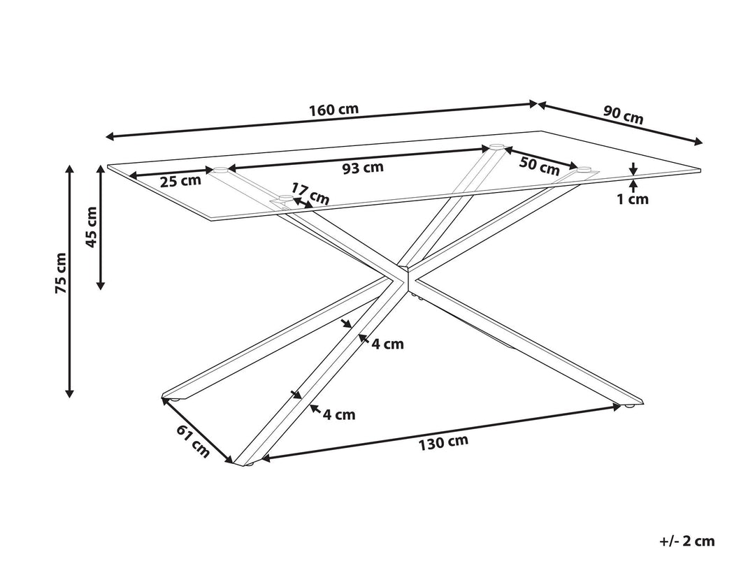 Glass Top Dining Table 160 x 90 cm Silver Cora
