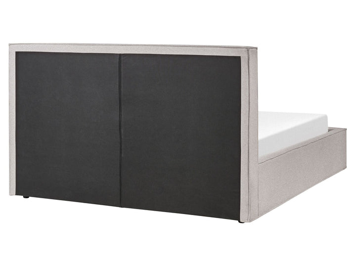 Fabric EU King Size Ottoman Bed Light Grey Moissac