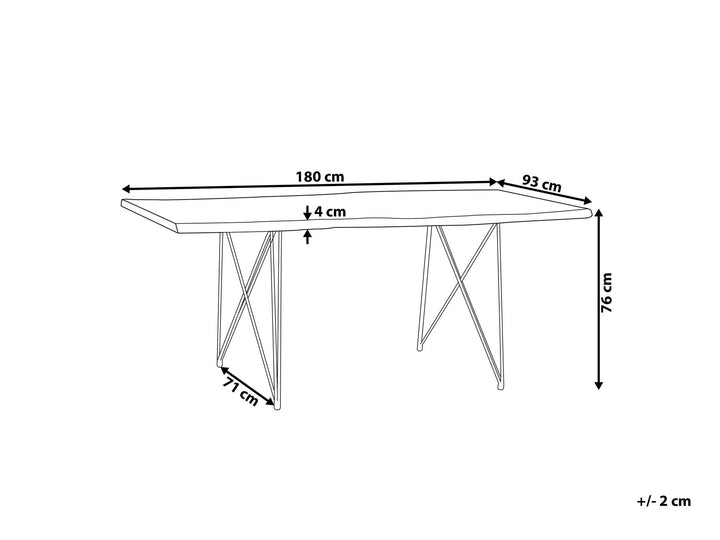 Acacia Dining Table 180 x 90 cm Dark Wood with Black Mumbai