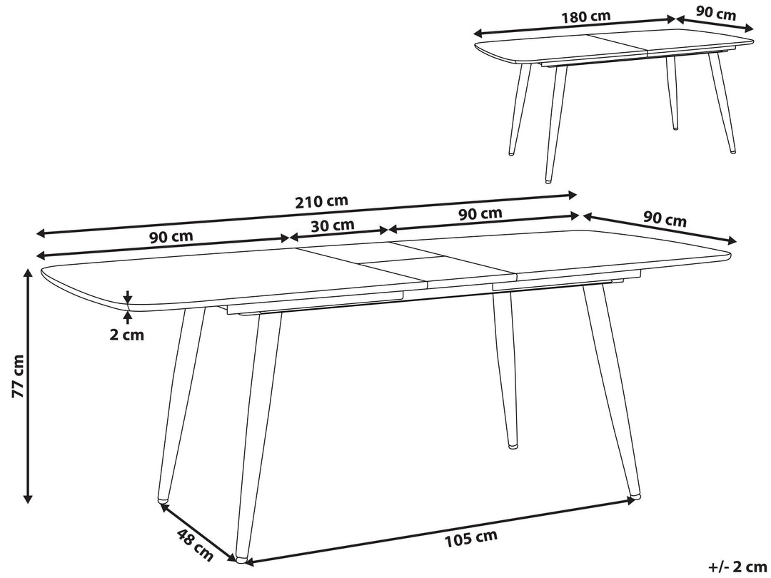 Haga Extending Dining Table 180/210 x 90 cm Light Wood