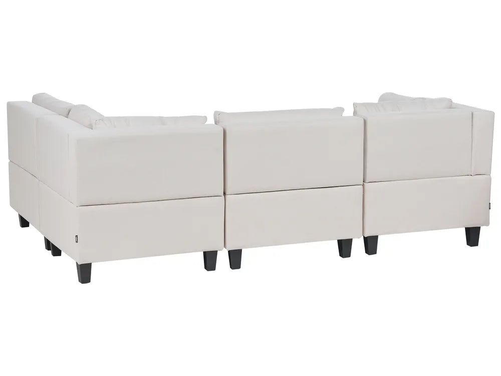 Modular Corner Sofa 4 Seater Fabric Light Beige Left Hand Turella
