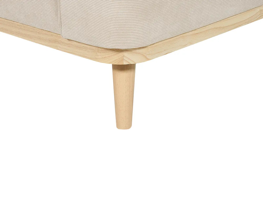 Corner Sofa 3 Seater Corduroy Light Beige Left Hand Arvo