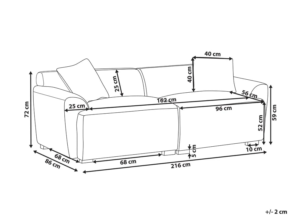 Sofa 3 Seater Boucle Off-White Bosworth