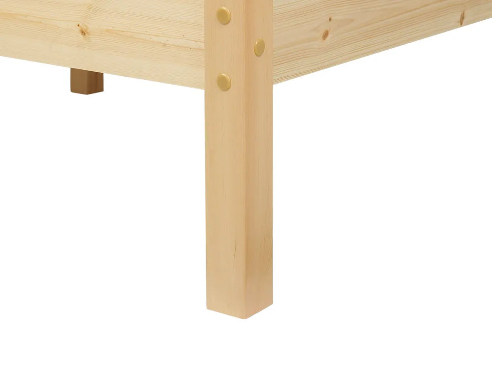 Bed Pine Wood 140 x 200 cm (EU Double) Light Brown Hilja