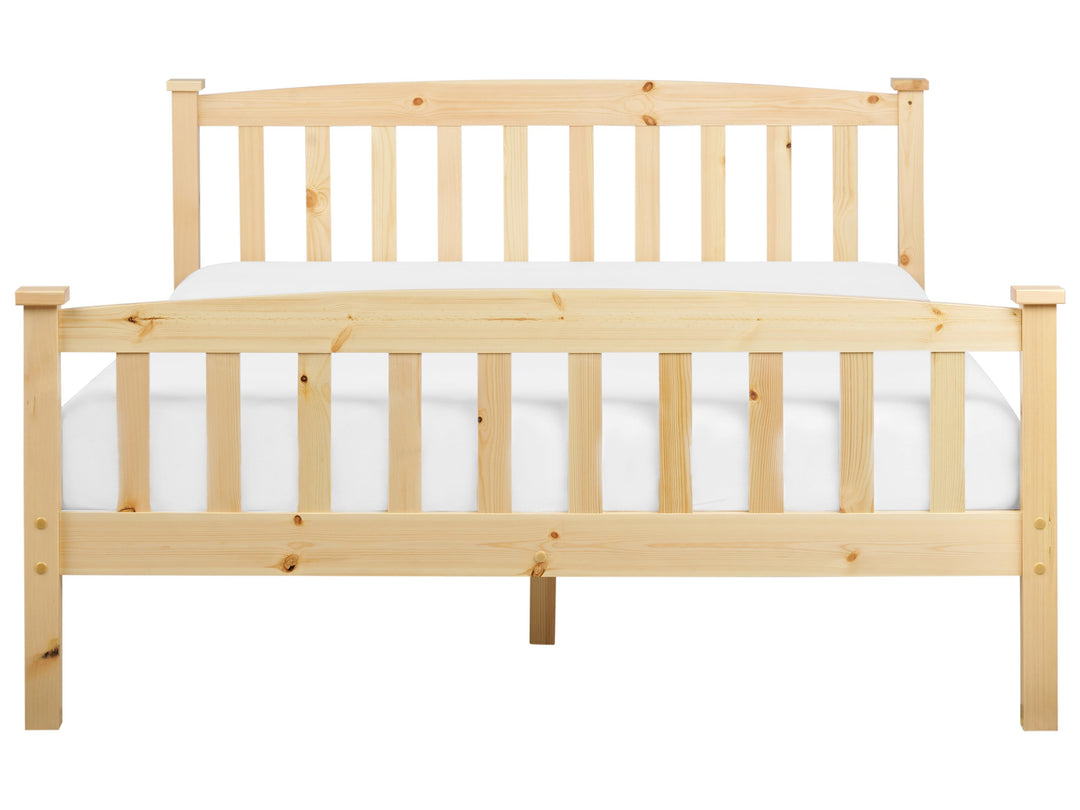Bed Pine Wood 140 x 200 cm (EU Double) Light Brown Hilja