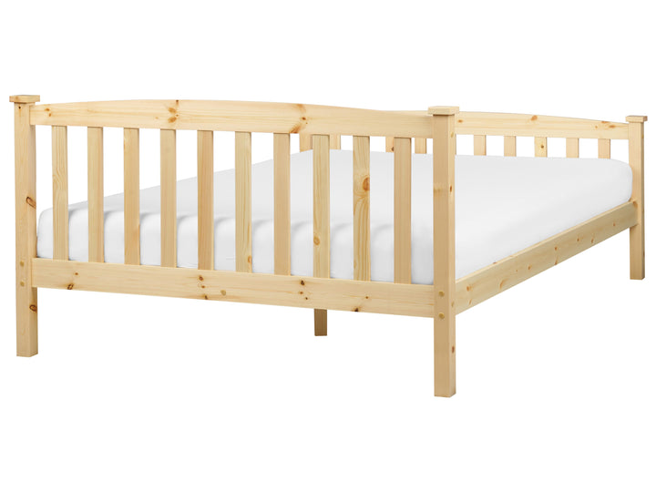 Bed Pine Wood 140 x 200 cm (EU Double) Light Brown Hilja