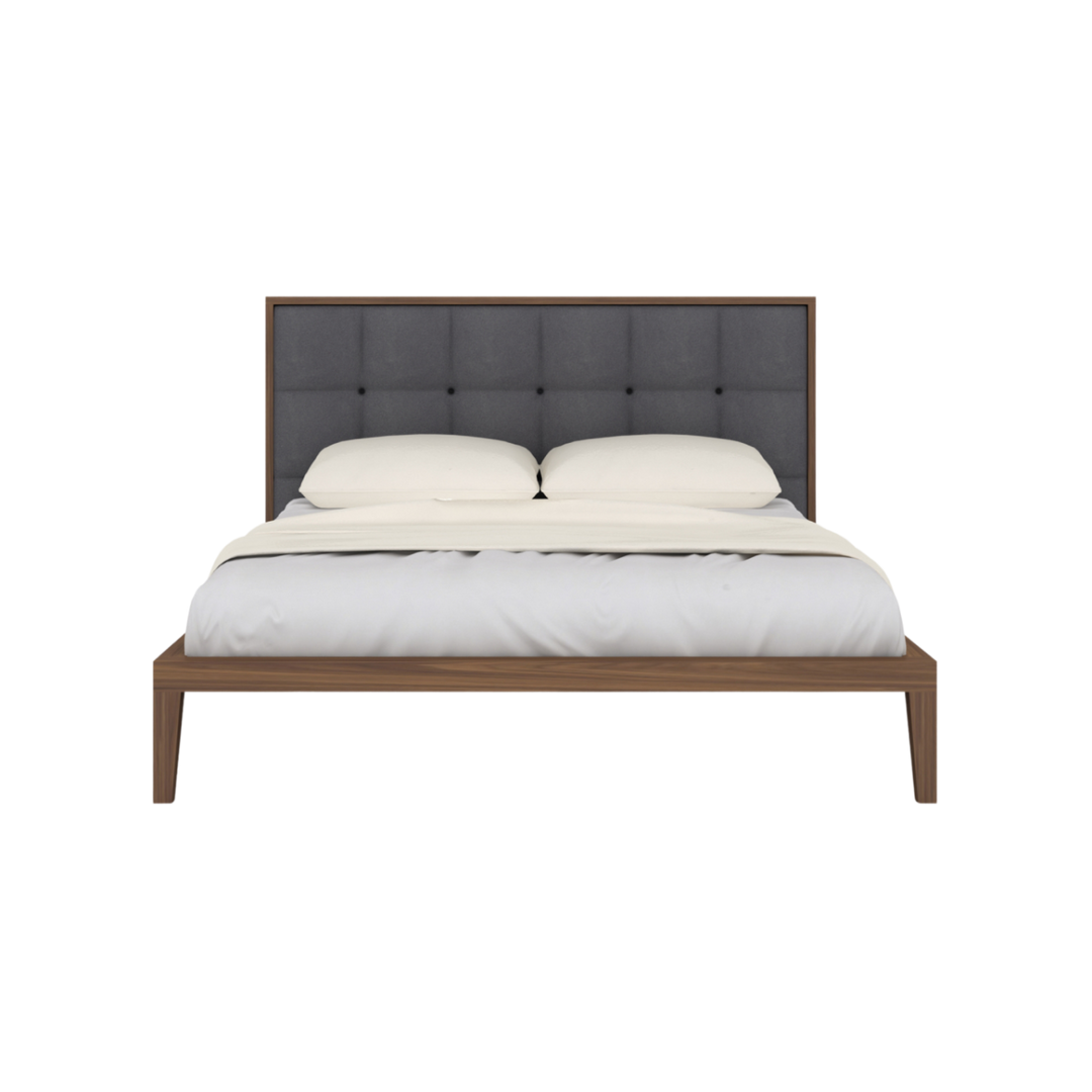 Calla Double Beds in Walnut/Grey