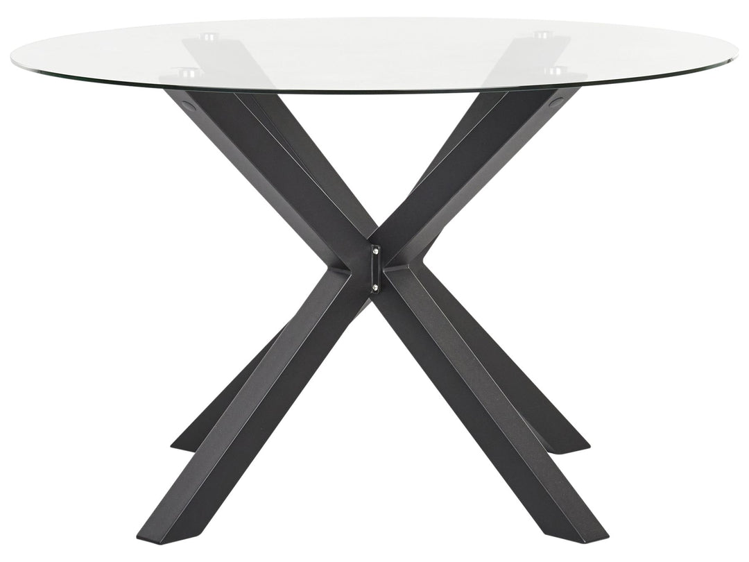 Malleto Garden Dining Table  120 cm 120 cm Glass Black