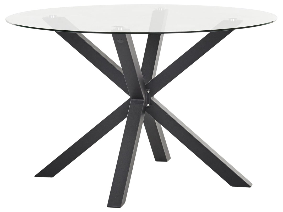 Malleto Garden Dining Table  120 cm 120 cm Glass Black