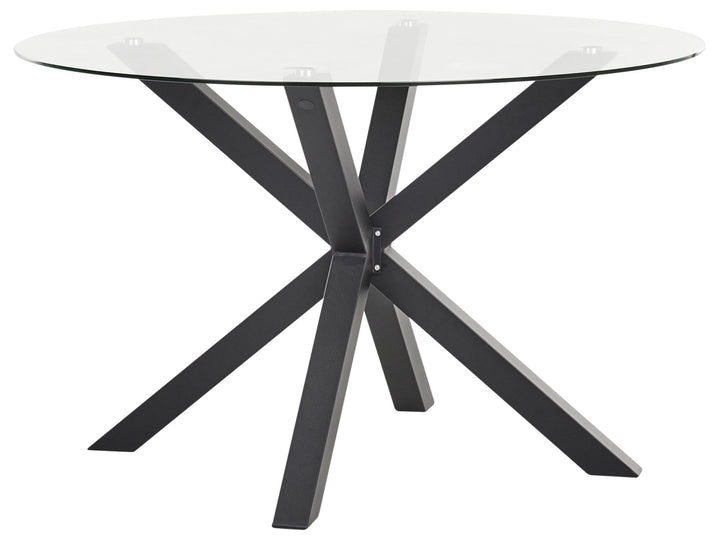 Malleto Garden Dining Table  120 cm 120 cm Glass Black