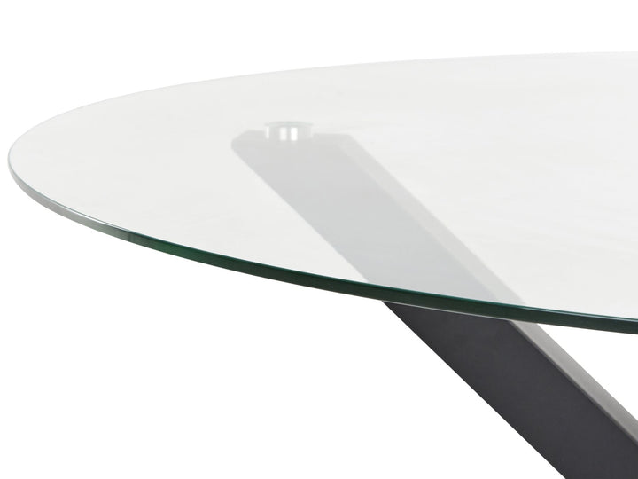 Malleto Garden Dining Table  120 cm 120 cm Glass Black