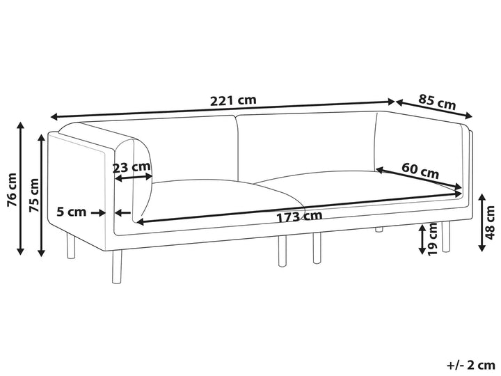 Sofa 3 Seater Fabric Dark Green Gilardo