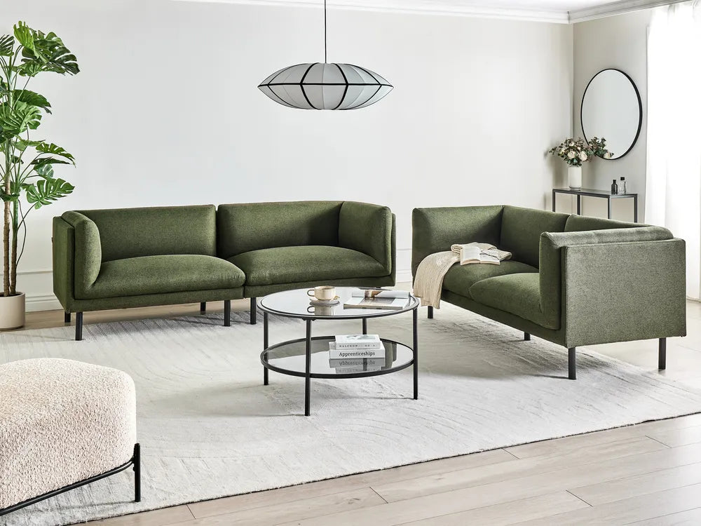 Sofa 3 Seater Fabric Dark Green Gilardo