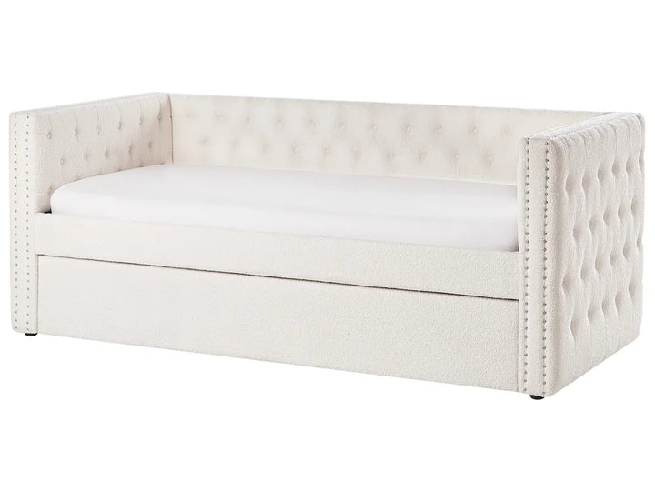 Trundle Bed Boucle 90 x 200 cm (EU Single) Off-White Kolia