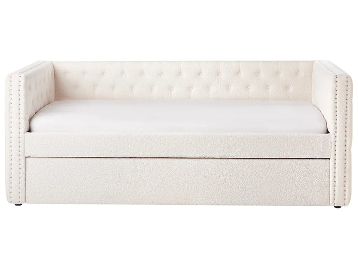 Trundle Bed Boucle 90 x 200 cm (EU Single) Off-White Kolia