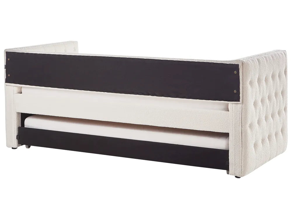 Trundle Bed Boucle 90 x 200 cm (EU Single) Off-White Kolia