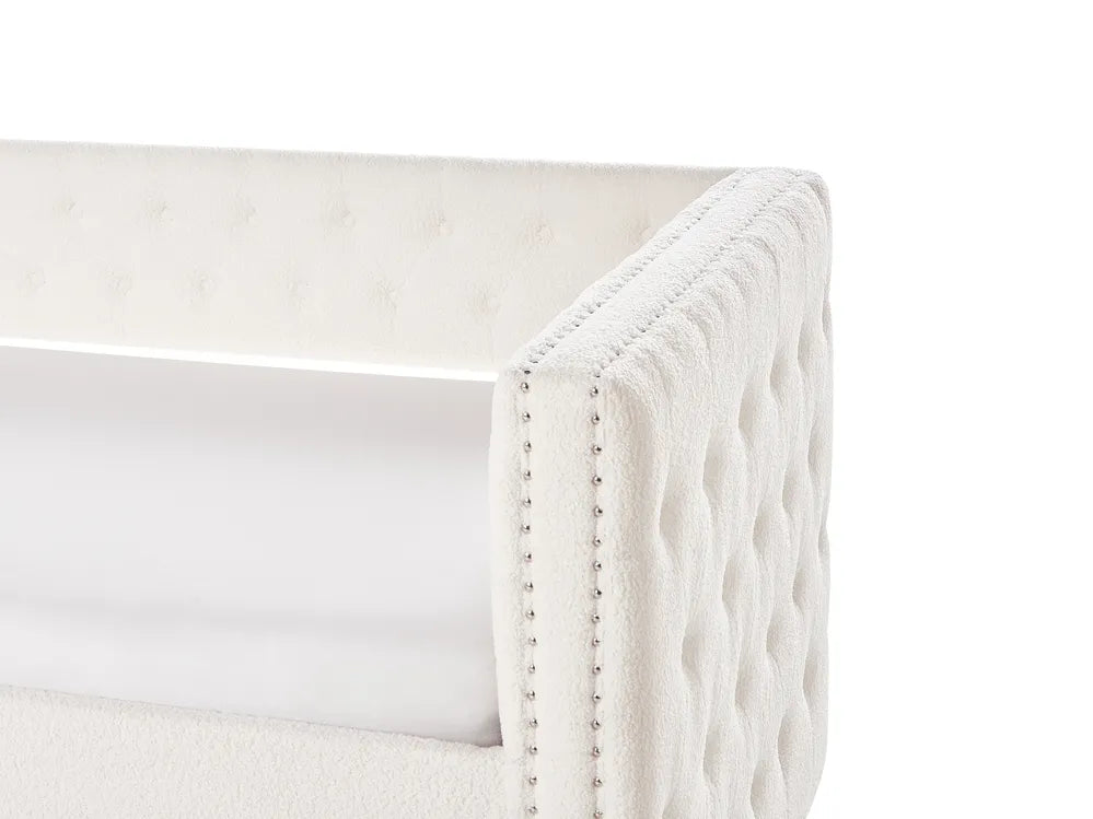 Trundle Bed Boucle 90 x 200 cm (EU Single) Off-White Kolia