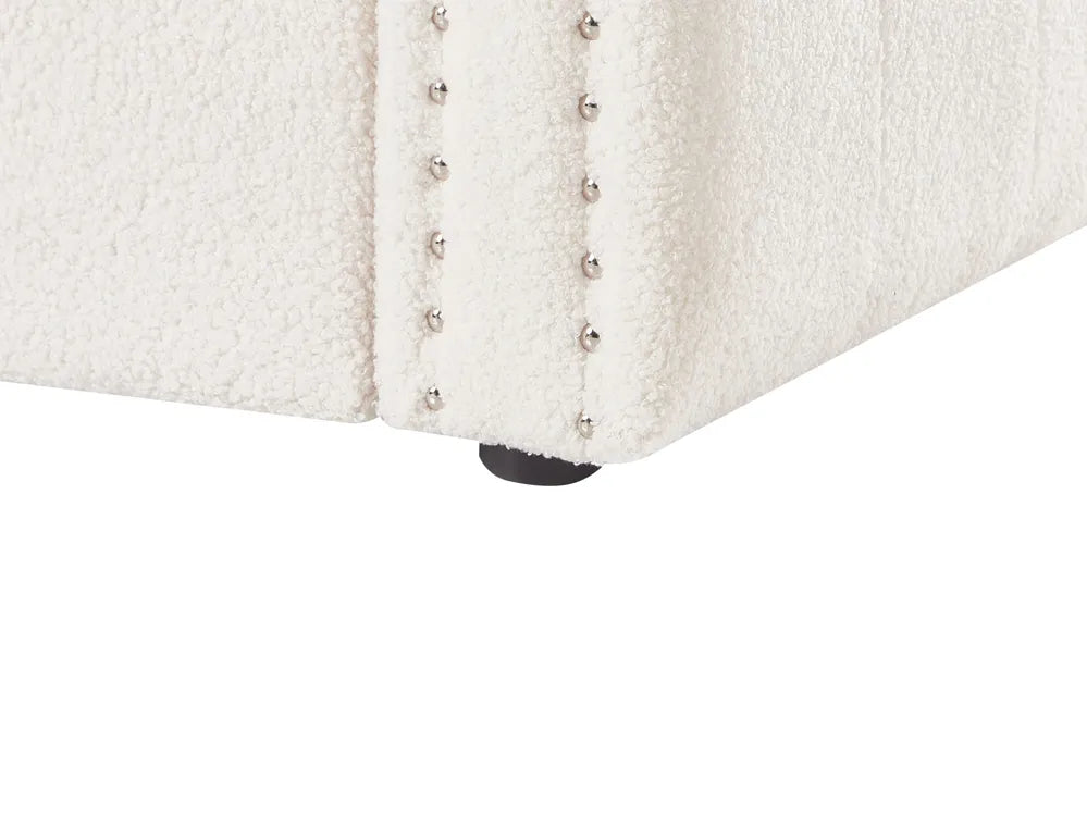 Trundle Bed Boucle 90 x 200 cm (EU Single) Off-White Kolia