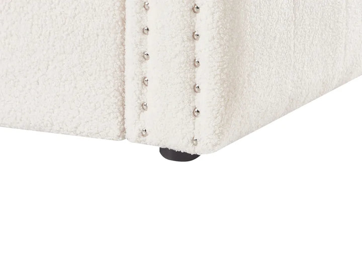 Trundle Bed Boucle 90 x 200 cm (EU Single) Off-White Kolia