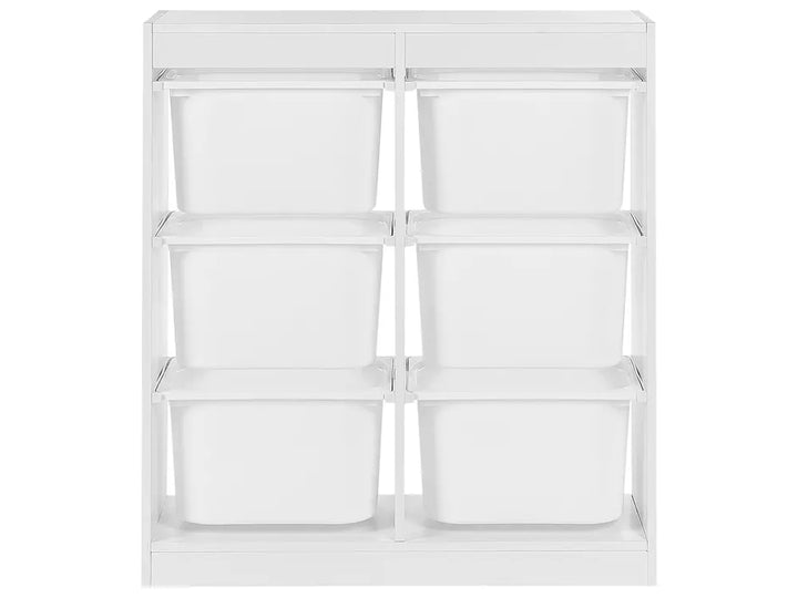 Shelf with 6 Storage Boxes White Kirklyn