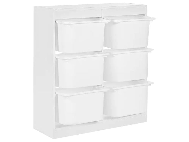 Shelf with 6 Storage Boxes White Kirklyn