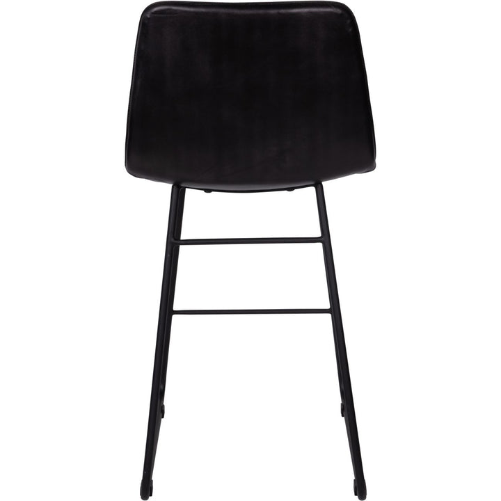 Libra Pair of Robinson Charcoal Leather Barstool with Back