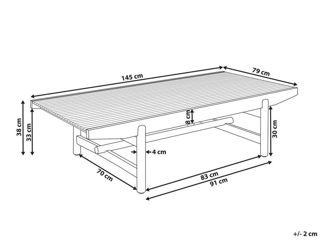 Giaveno Garden Coffee Table 145 cm 79 cm Acacia Wood Brown