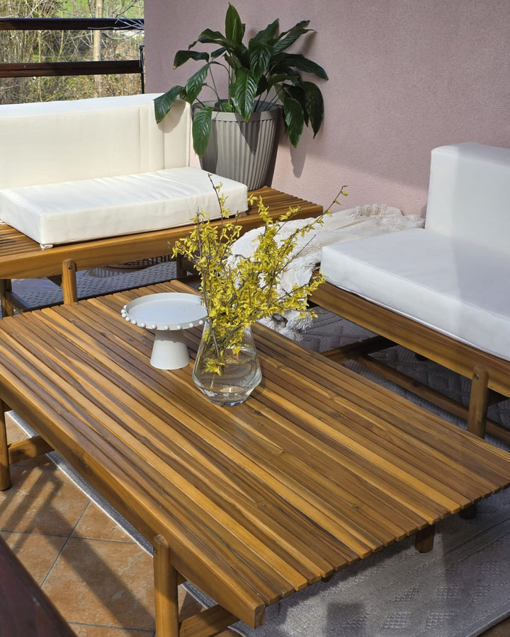 Giaveno Garden Coffee Table 145 cm 79 cm Acacia Wood Brown