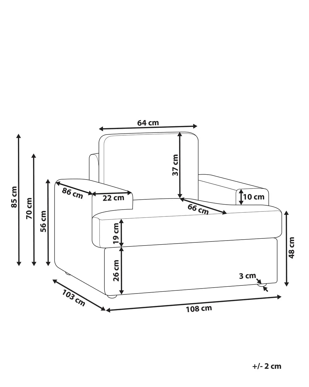 Armchair Fabric Taupe Milnor