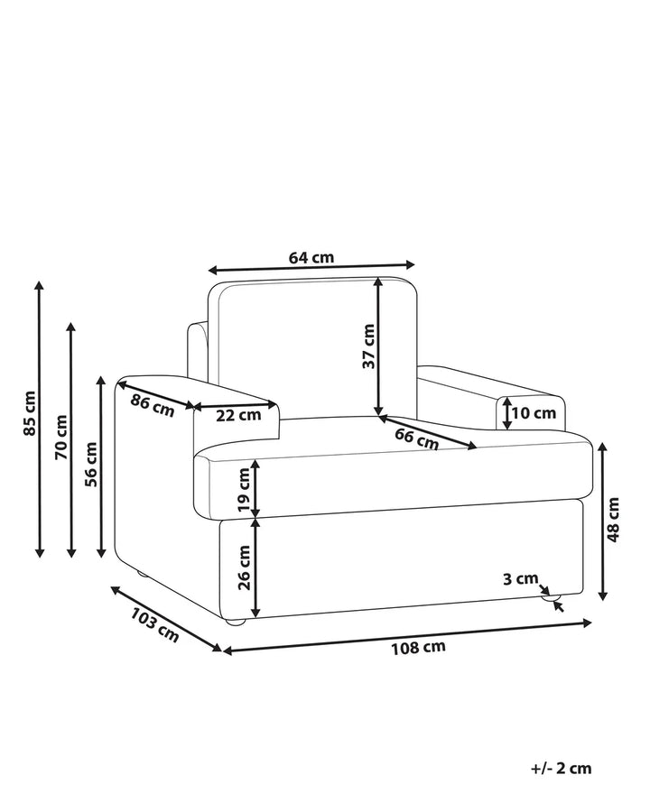 Armchair Fabric Taupe Milnor
