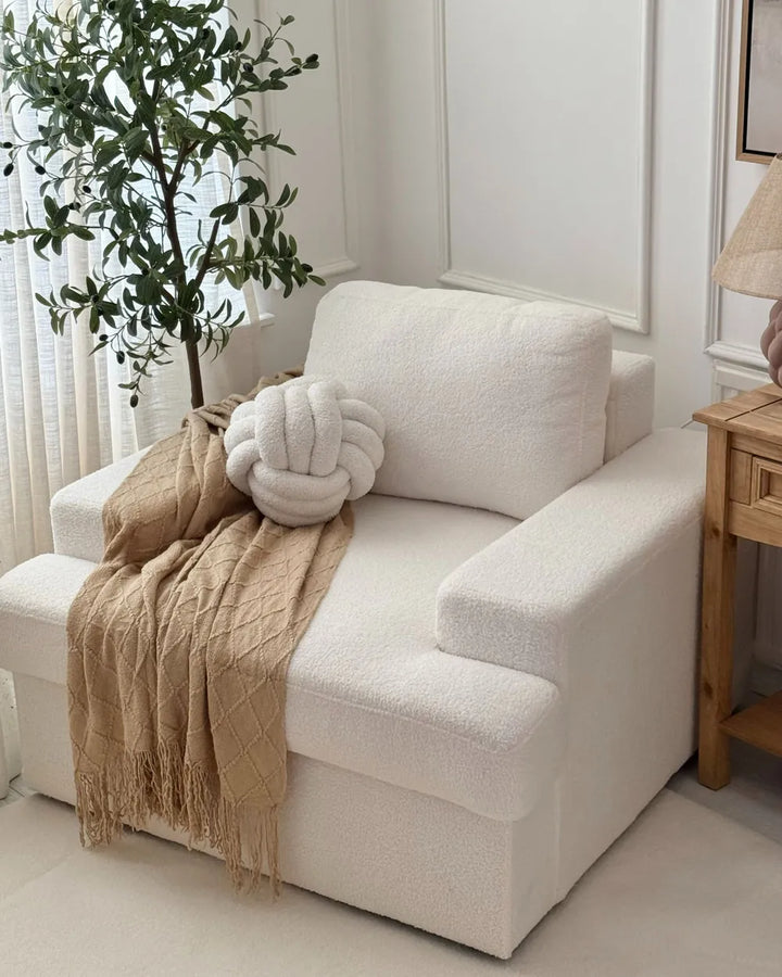 Armchair Boucle Off-White Milnor