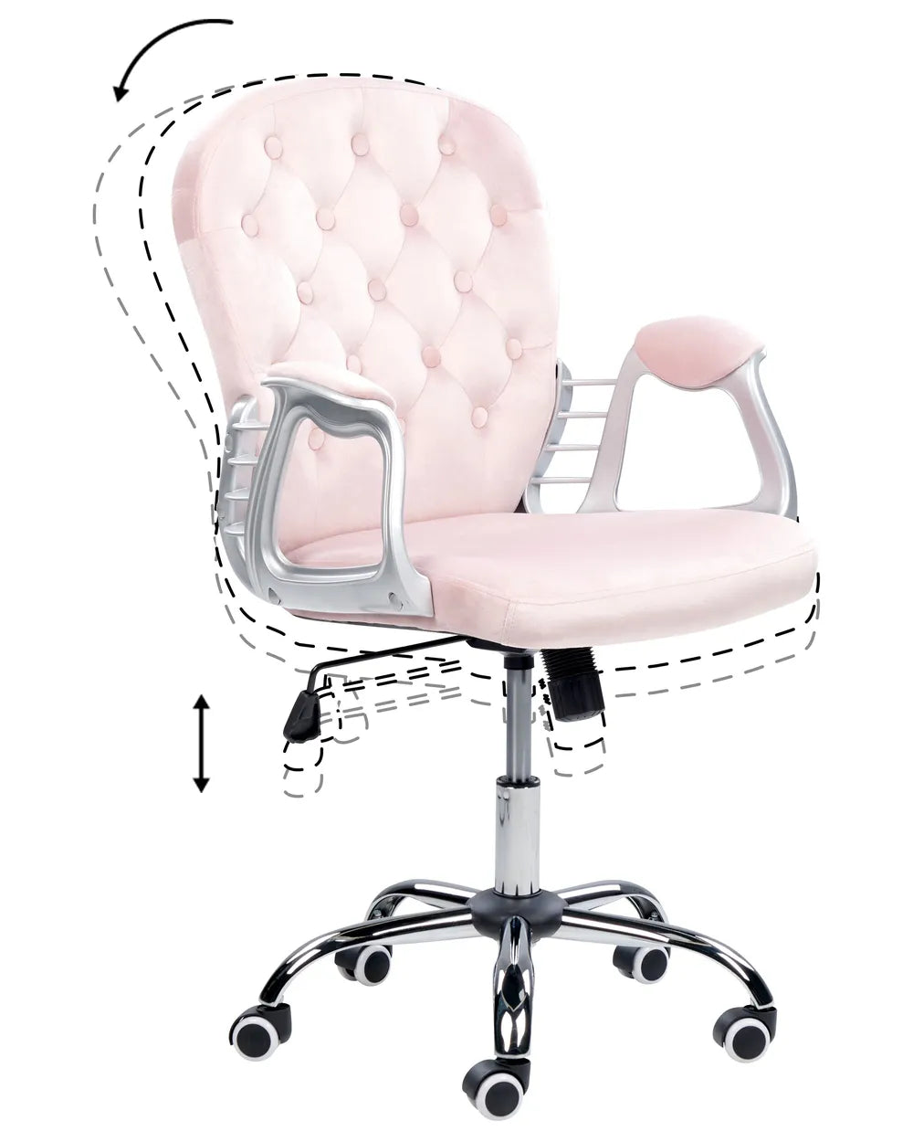 Desk Chair Velvet Pastel Pink Neeya