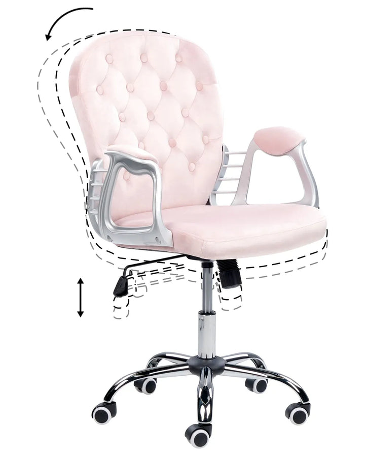 Desk Chair Velvet Pastel Pink Neeya