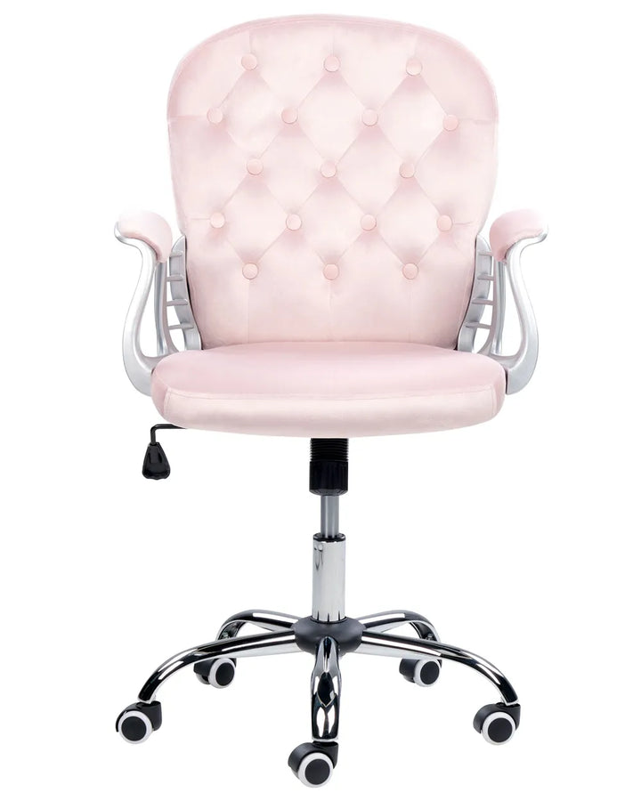 Desk Chair Velvet Pastel Pink Neeya