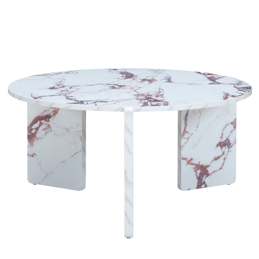 Marble-patterned coffee table on a white background