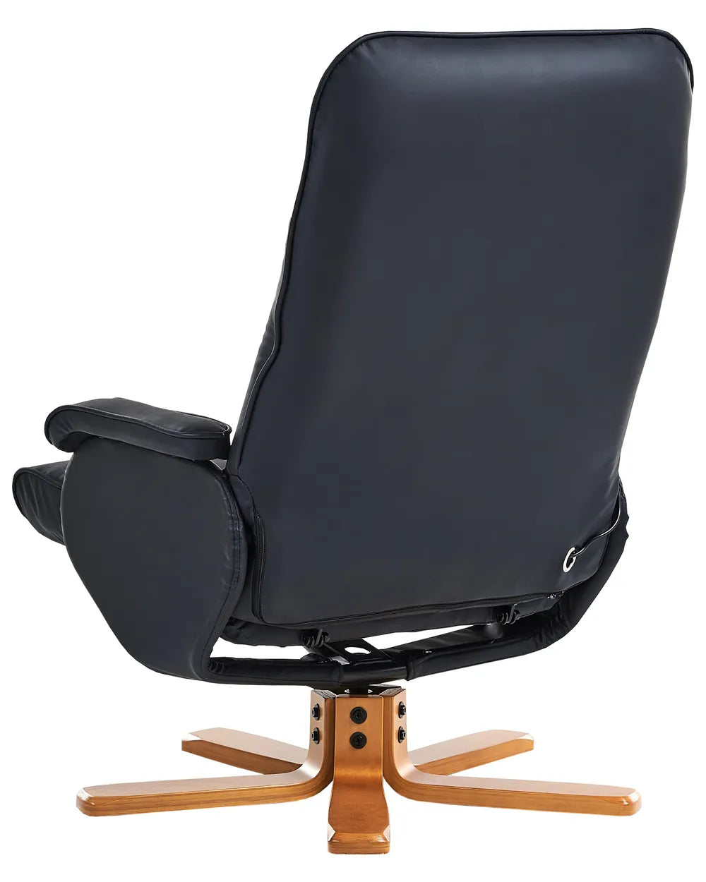 Massage Chair with Footstool Faux Leather Black Alixon